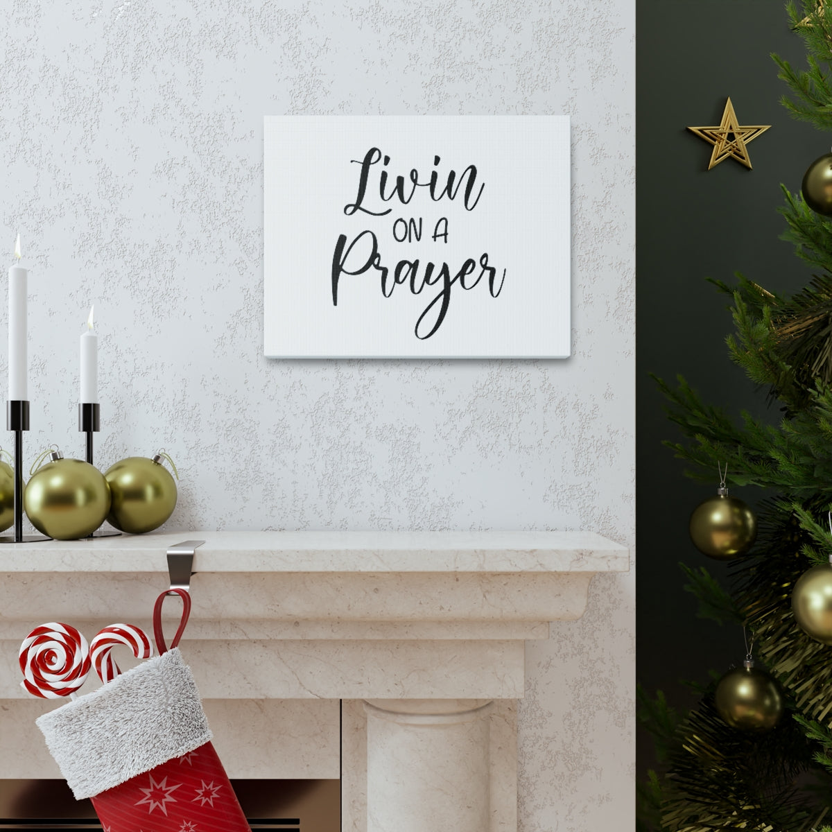 Scripture Walls Livin On A Prayer Romans 12:12 Christian Wall Art Print Ready to Hang Unframed-Express Your Love Gifts