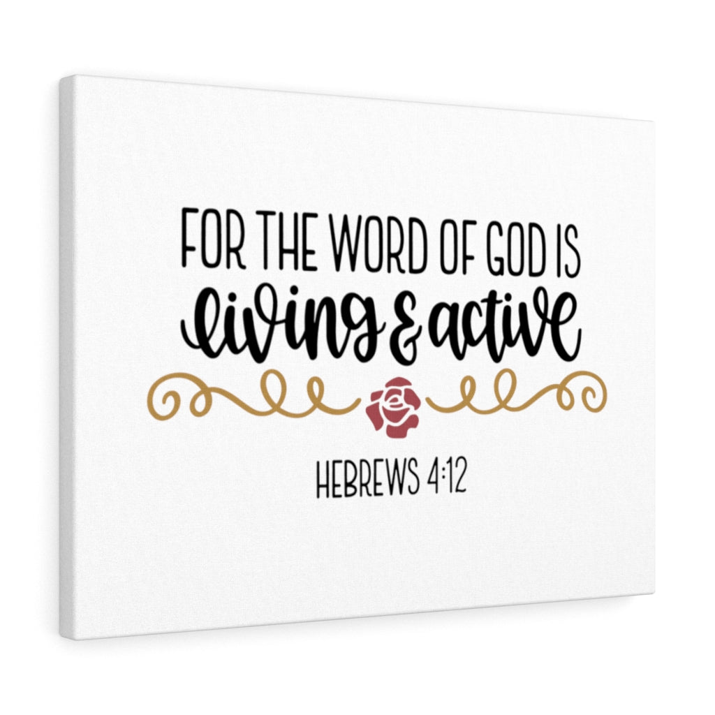 Scripture Walls Living &amp; Active Hebrews 4:12 Bible Verse Canvas Christian Wall Art Ready to Hang Unframed-Express Your Love Gifts