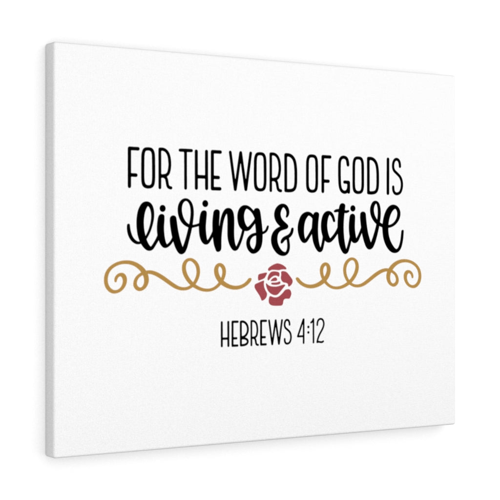 Scripture Walls Living & Active Hebrews 4:12 Bible Verse Canvas Christian Wall Art Ready to Hang Unframed-Express Your Love Gifts