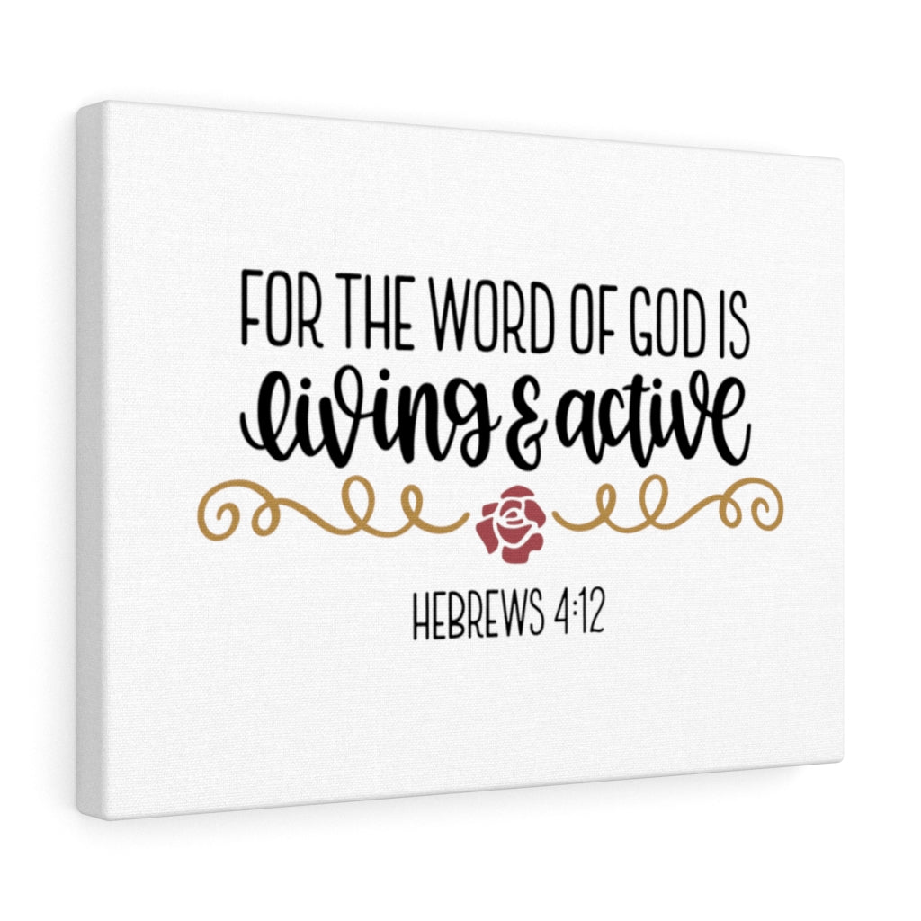 Scripture Walls Living & Active Hebrews 4:12 Bible Verse Canvas Christian Wall Art Ready to Hang Unframed-Express Your Love Gifts
