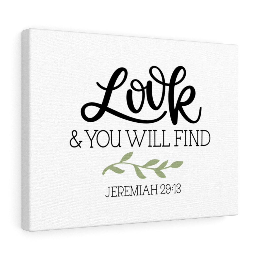 Scripture Walls Look & You Will Find Jeremiah 29:13 Bible Verse Canvas Christian Wall Art Ready to Hang Unframed-Express Your Love Gifts
