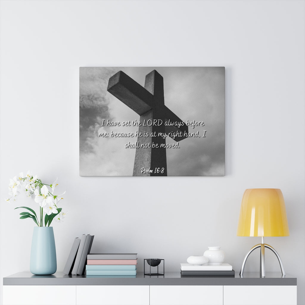 Scripture Walls Lord Always Before Me Psalms 16:8 Bible Verse Canvas Christian Wall Art Ready to Hang Unframed-Express Your Love Gifts