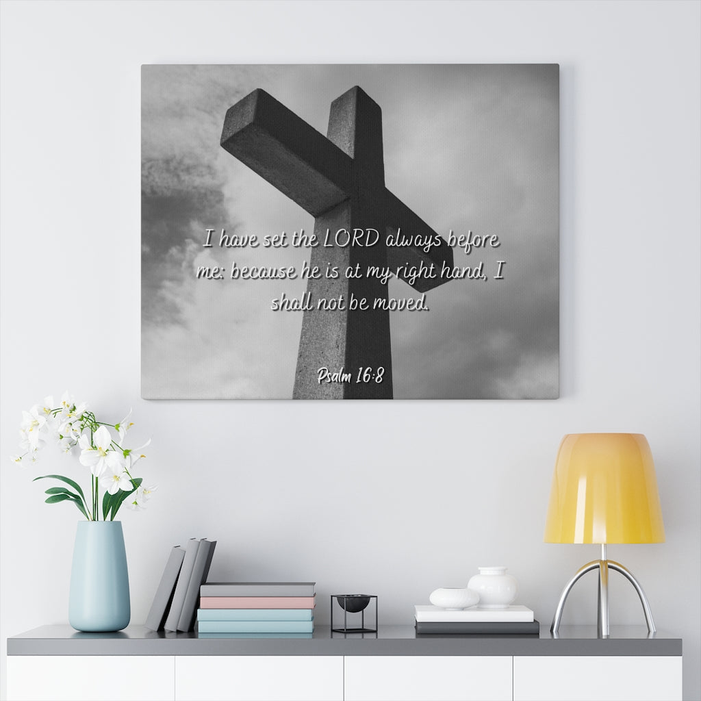 Scripture Walls Lord Always Before Me Psalms 16:8 Bible Verse Canvas Christian Wall Art Ready to Hang Unframed-Express Your Love Gifts