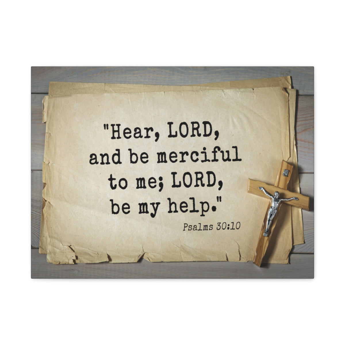 Scripture Walls Lord Be My Help Psalms 30:10 Bible Verse Canvas Christian Wall Art Ready to Hang Unframed-Express Your Love Gifts