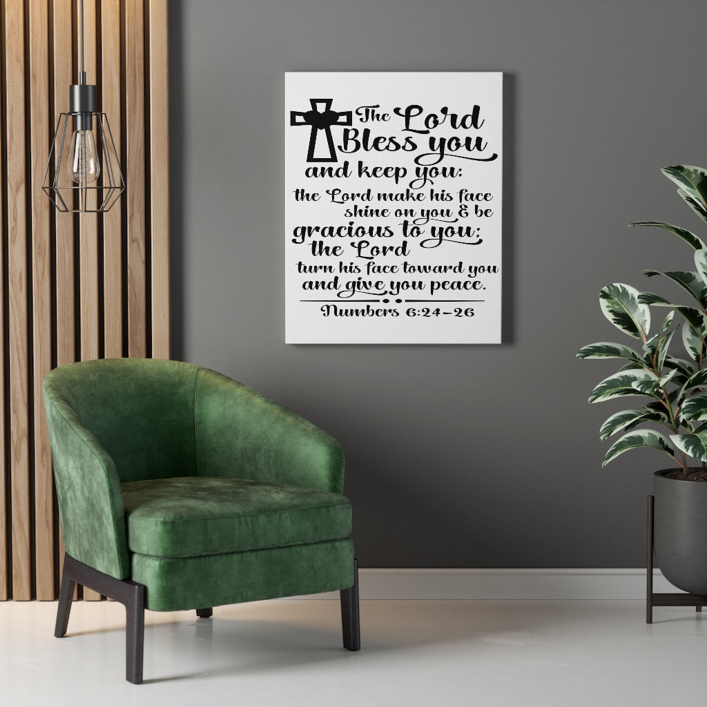 Scripture Walls Lord Bless You Numbers 6:24-26 Bible Verse Canvas Christian Wall Art Ready to Hang Unframed-Express Your Love Gifts