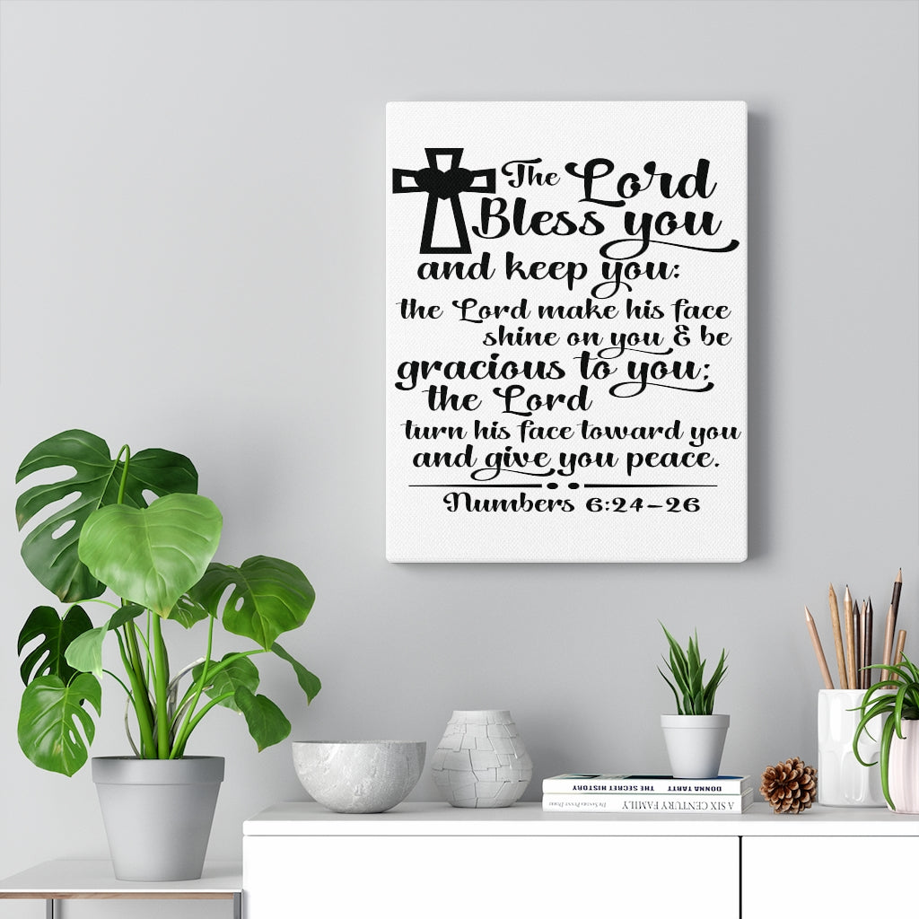 Scripture Walls Lord Bless You Numbers 6:24-26 Bible Verse Canvas Christian Wall Art Ready to Hang Unframed-Express Your Love Gifts