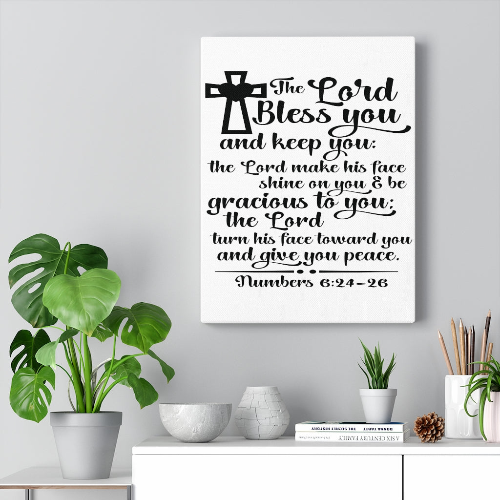 Scripture Walls Lord Bless You Numbers 6:24-26 Bible Verse Canvas Christian Wall Art Ready to Hang Unframed-Express Your Love Gifts