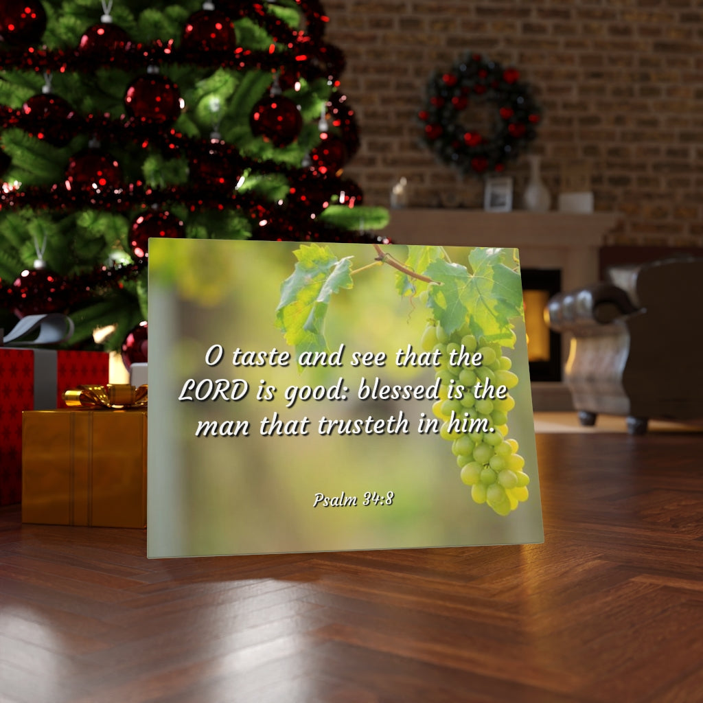Scripture Walls Lord Is Good Psalm 34:8 Bible Verse Canvas Christian Wall Art Ready to Hang Unframed-Express Your Love Gifts