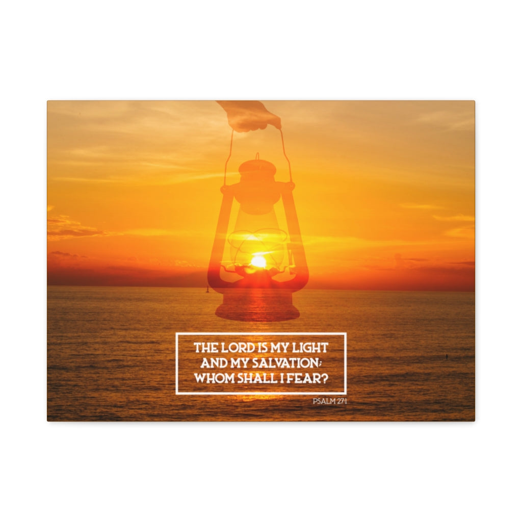 Scripture Walls Lord Is My Light Psalm 27:1 Bible Verse Canvas Christian Wall Art Ready to Hang Unframed-Express Your Love Gifts