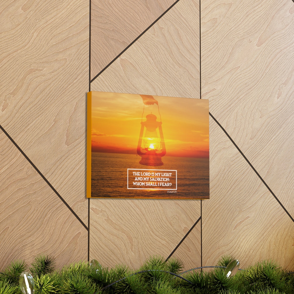 Scripture Walls Lord Is My Light Psalm 27:1 Bible Verse Canvas Christian Wall Art Ready to Hang Unframed-Express Your Love Gifts
