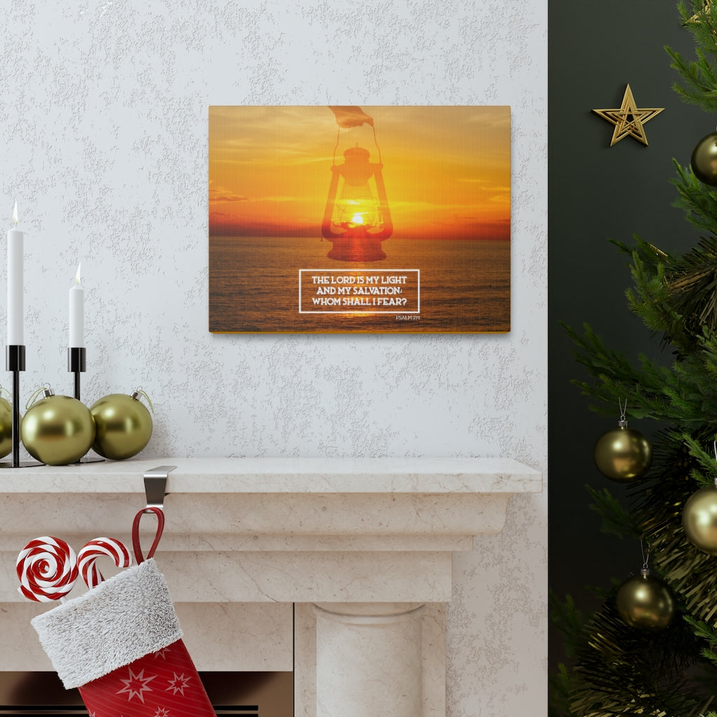 Scripture Walls Lord Is My Light Psalm 27:1 Bible Verse Canvas Christian Wall Art Ready to Hang Unframed-Express Your Love Gifts