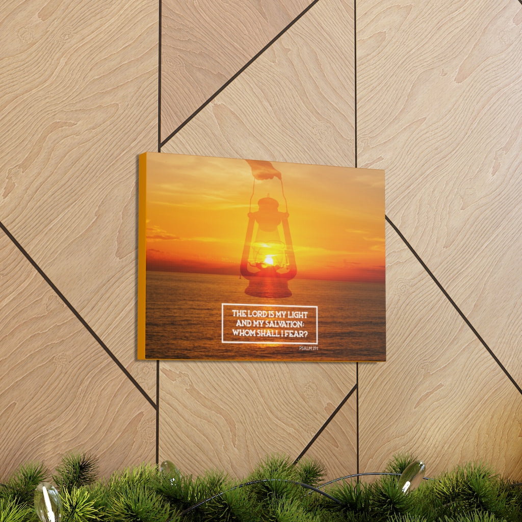 Scripture Walls Lord Is My Light Psalm 27:1 Bible Verse Canvas Christian Wall Art Ready to Hang Unframed-Express Your Love Gifts