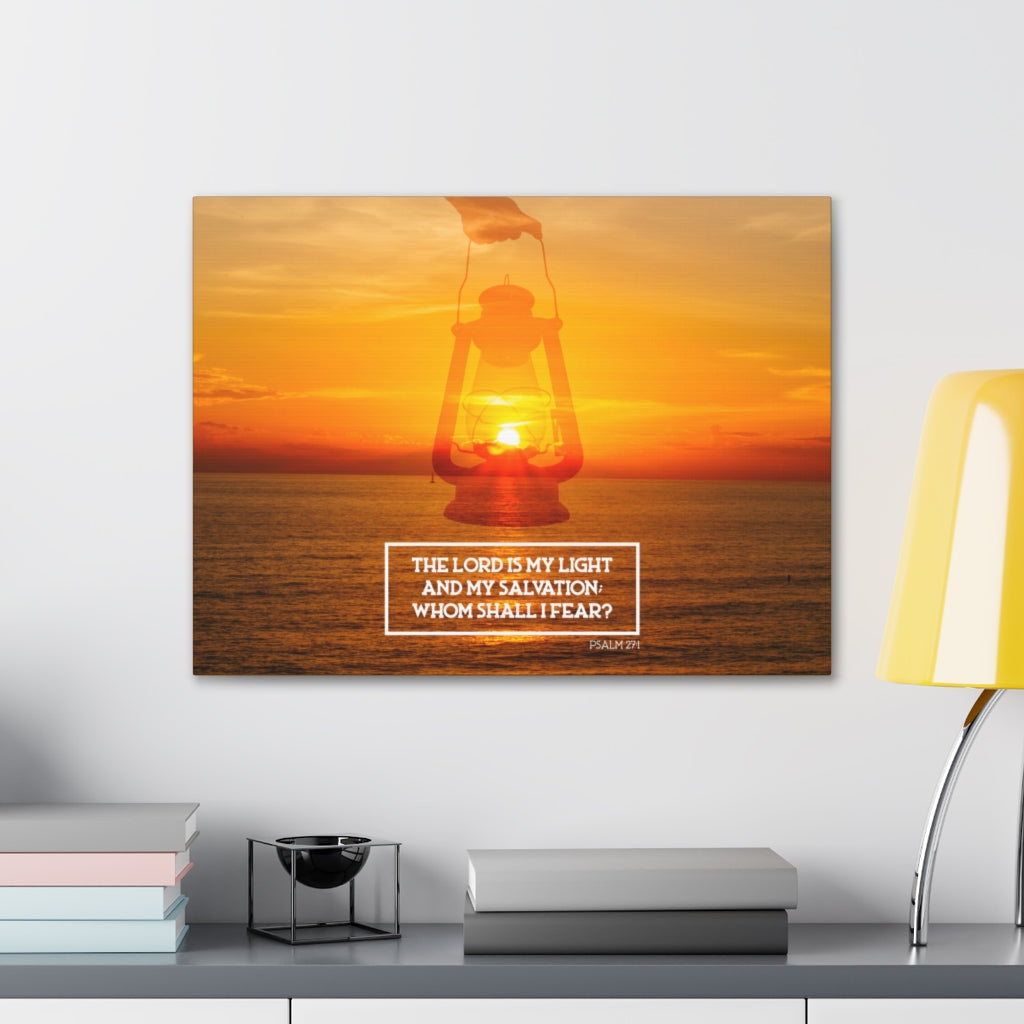 Scripture Walls Lord Is My Light Psalm 27:1 Bible Verse Canvas Christian Wall Art Ready to Hang Unframed-Express Your Love Gifts