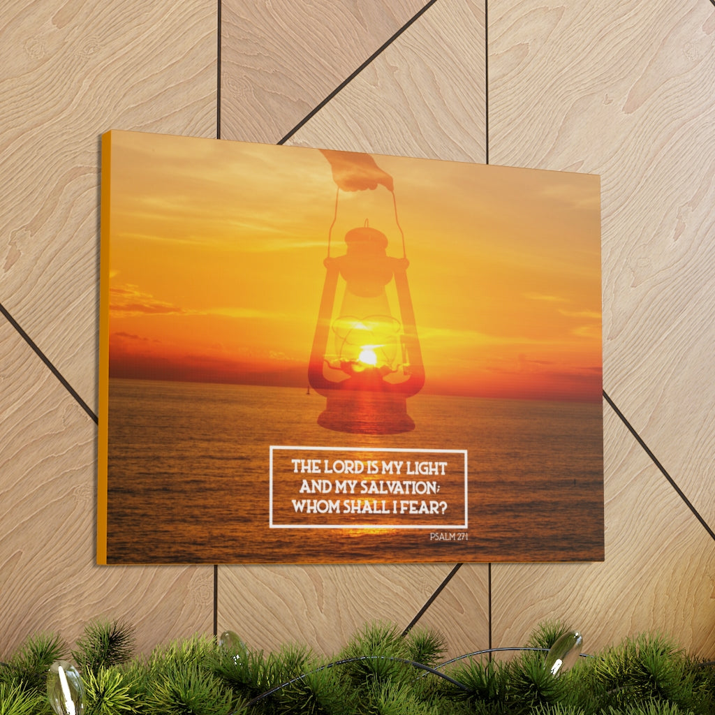 Scripture Walls Lord Is My Light Psalm 27:1 Bible Verse Canvas Christian Wall Art Ready to Hang Unframed-Express Your Love Gifts