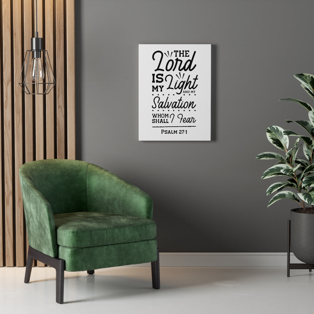 Scripture Walls Lord Is My Light Psalm 27:1 White Bible Verse Canvas Christian Wall Art Ready to Hang Unframed-Express Your Love Gifts