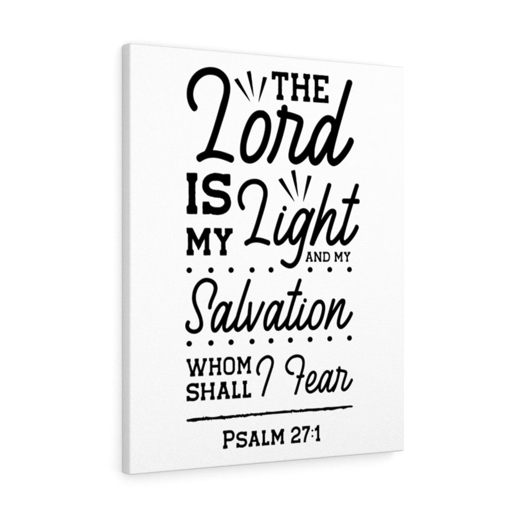 Scripture Walls Lord Is My Light Psalm 27:1 White Bible Verse Canvas Christian Wall Art Ready to Hang Unframed-Express Your Love Gifts