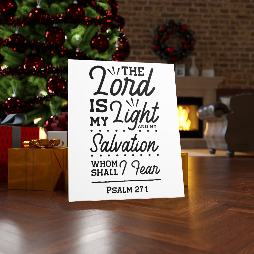 Scripture Walls Lord Is My Light Psalm 27:1 White Bible Verse Canvas Christian Wall Art Ready to Hang Unframed-Express Your Love Gifts