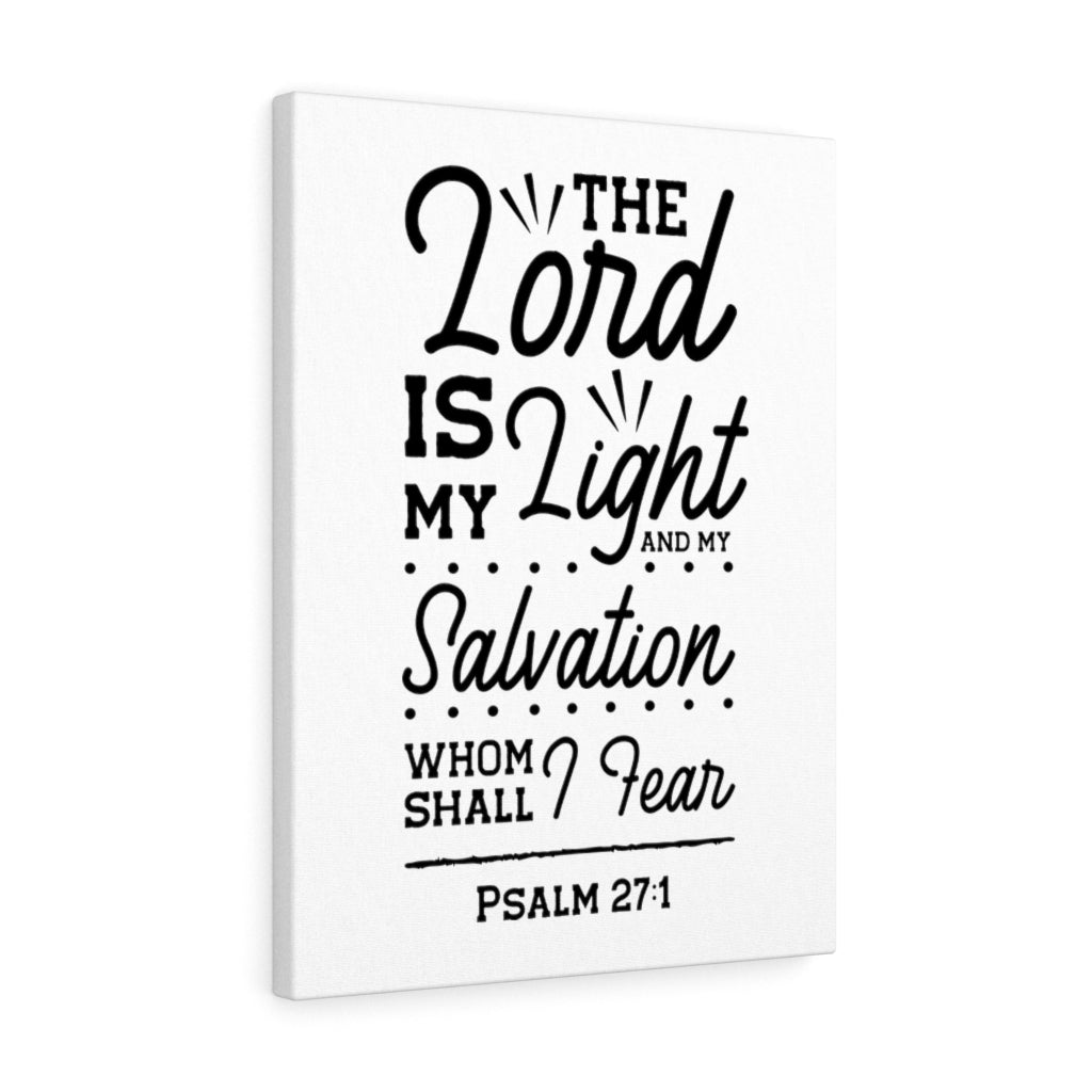 Scripture Walls Lord Is My Light Psalm 27:1 White Bible Verse Canvas Christian Wall Art Ready to Hang Unframed-Express Your Love Gifts