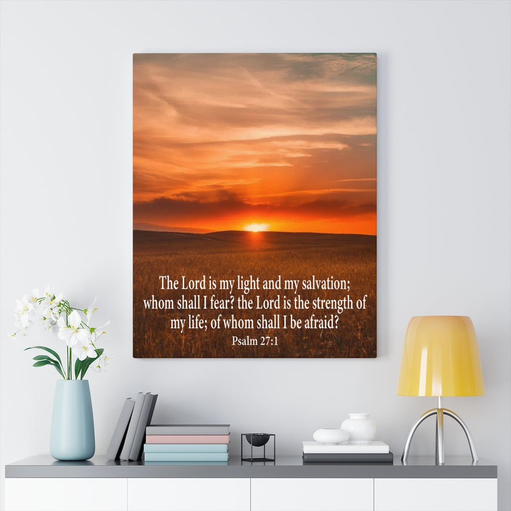 Scripture Walls Lord is My Salvation Psalm 27:1 Christian Wall Decor Bible Art Ready to Hang Unframed-Express Your Love Gifts