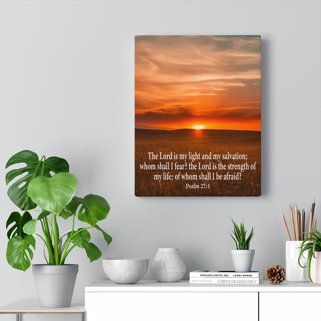 Scripture Walls Lord is My Salvation Psalm 27:1 Christian Wall Decor Bible Art Ready to Hang Unframed-Express Your Love Gifts
