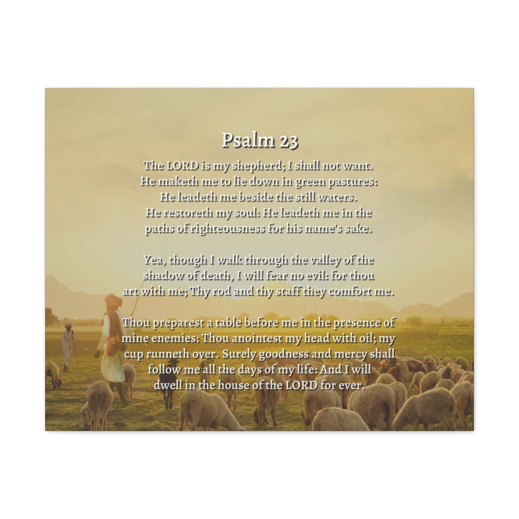 Scripture Walls Lord Is My Shepherd Herding Psalm 23 Bible Verse Canvas Christian Wall Art Ready to Hang Unframed-Express Your Love Gifts