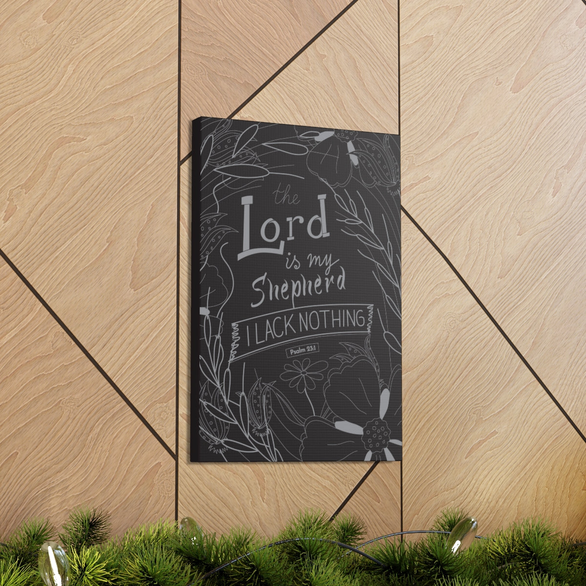 Scripture Walls Lord Is My Shepherd Psalm 23:1 Bible Verse Canvas Christian Wall Art Ready to Hang Unframed-Express Your Love Gifts