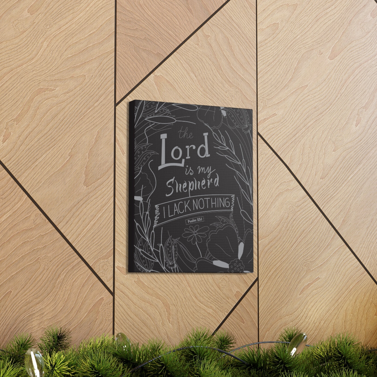 Scripture Walls Lord Is My Shepherd Psalm 23:1 Bible Verse Canvas Christian Wall Art Ready to Hang Unframed-Express Your Love Gifts