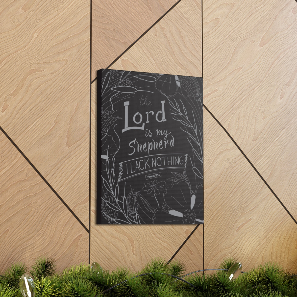Scripture Walls Lord Is My Shepherd Psalm 23:1 Bible Verse Canvas Christian Wall Art Ready to Hang Unframed-Express Your Love Gifts