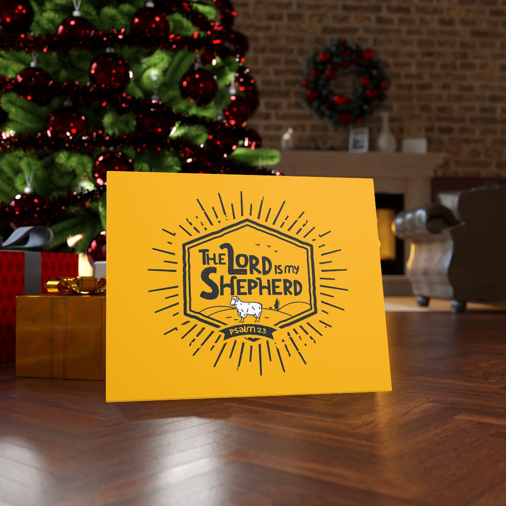 Scripture Walls Lord Is My Shepherd Psalm 23-1 Orange Bible Verse Canvas Christian Wall Art Ready to Hang Unframed-Express Your Love Gifts