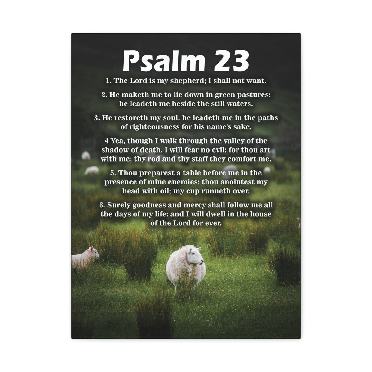 Scripture Walls Lord is My Shepherd Psalm 23 Green Christian Wall Art Bible Verse Print Ready to Hang Unframed-Express Your Love Gifts