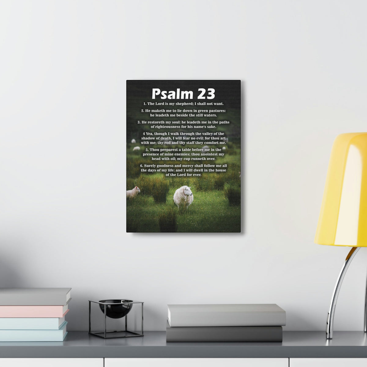 Scripture Walls Lord is My Shepherd Psalm 23 Green Christian Wall Art Bible Verse Print Ready to Hang Unframed-Express Your Love Gifts