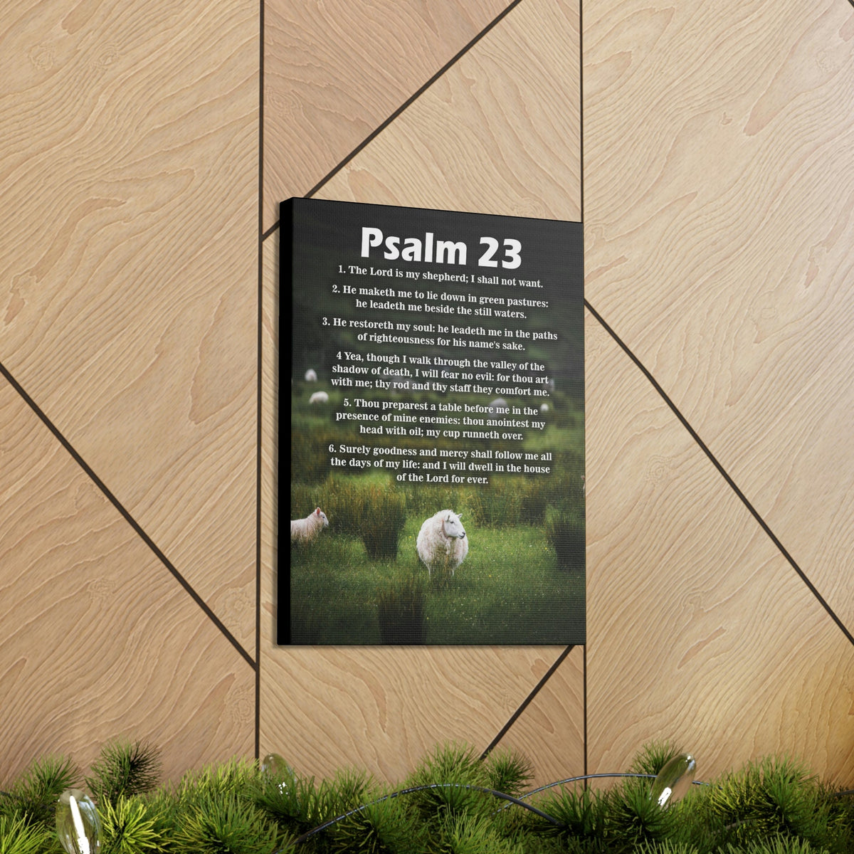 Scripture Walls Lord is My Shepherd Psalm 23 Green Christian Wall Art Bible Verse Print Ready to Hang Unframed-Express Your Love Gifts