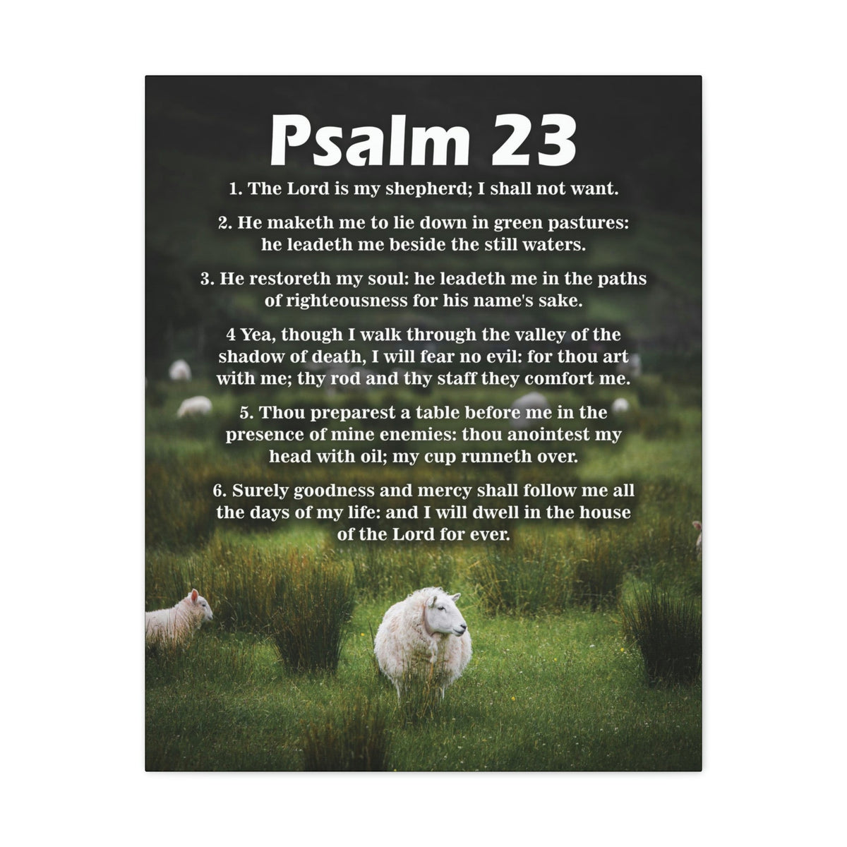 Scripture Walls Lord is My Shepherd Psalm 23 Green Christian Wall Art Bible Verse Print Ready to Hang Unframed-Express Your Love Gifts
