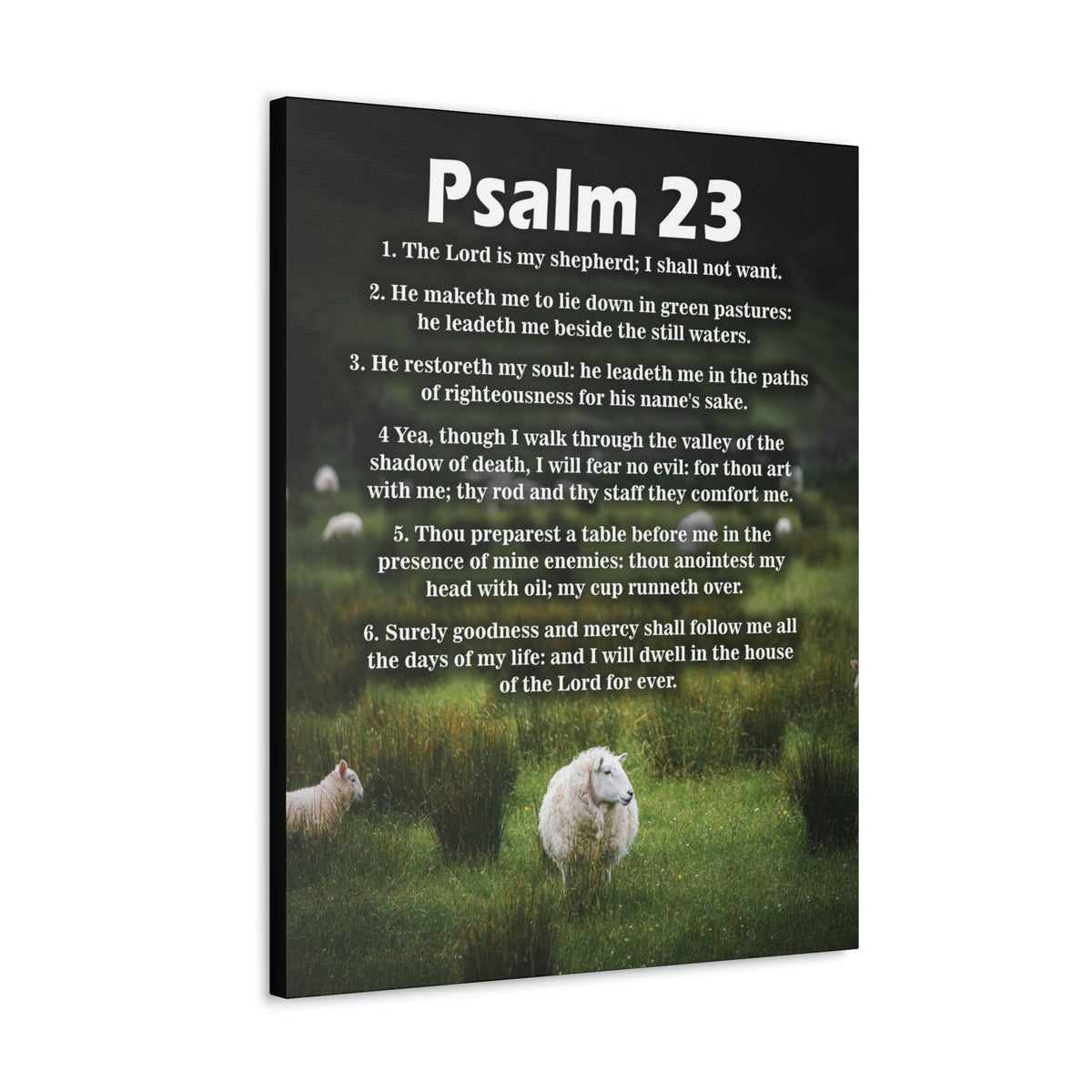 Scripture Walls Lord is My Shepherd Psalm 23 Green Christian Wall Art Bible Verse Print Ready to Hang Unframed-Express Your Love Gifts