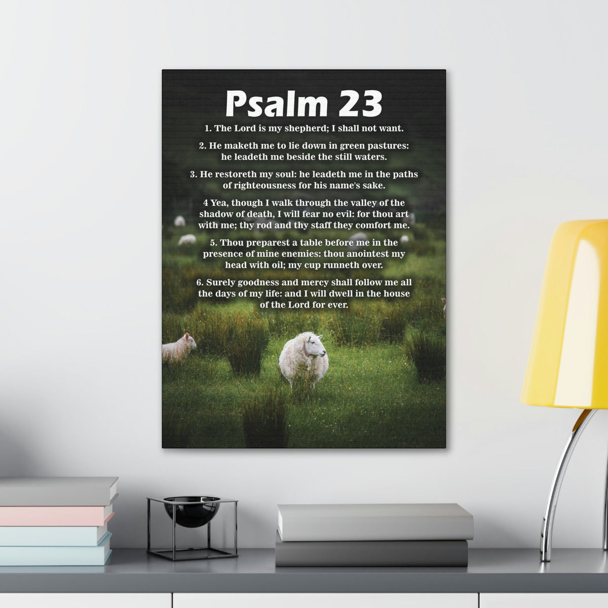 Scripture Walls Lord is My Shepherd Psalm 23 Green Christian Wall Art Bible Verse Print Ready to Hang Unframed-Express Your Love Gifts