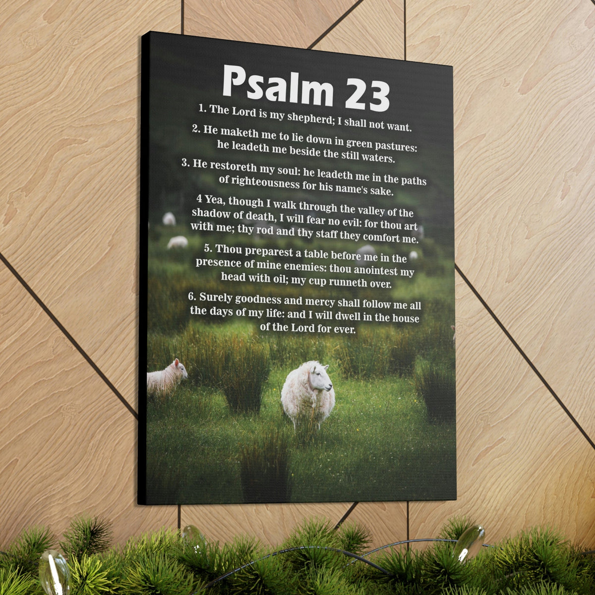 Scripture Walls Lord is My Shepherd Psalm 23 Green Christian Wall Art Bible Verse Print Ready to Hang Unframed-Express Your Love Gifts