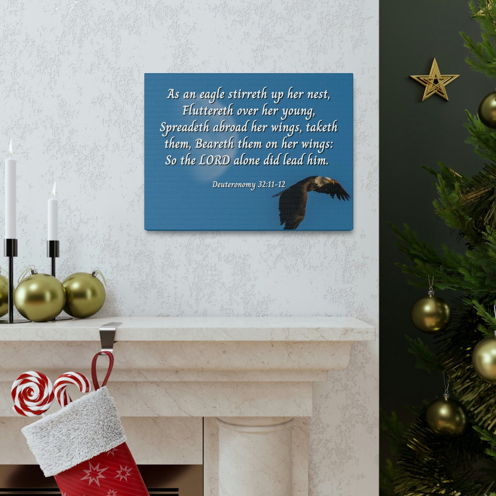 Scripture Walls Lord Leads Deuteronomy 32:11 Bible Verse Canvas Christian Wall Art Ready to Hang Unframed-Express Your Love Gifts