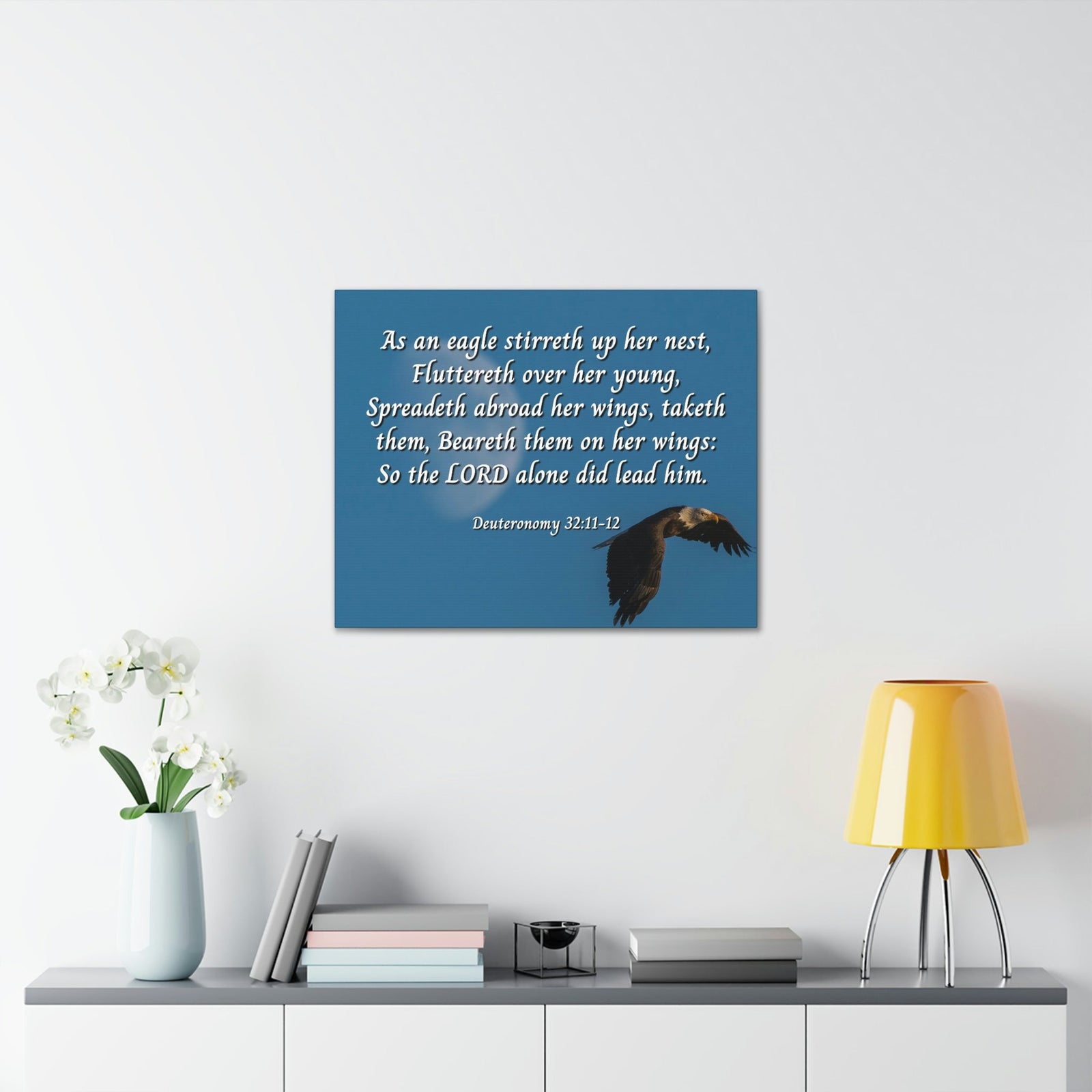 Scripture Walls Lord Leads Deuteronomy 32:11 Bible Verse Canvas Christian Wall Art Ready to Hang Unframed-Express Your Love Gifts