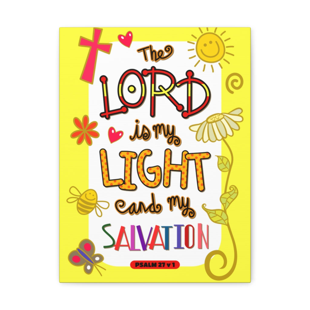 Scripture Walls Lord Light Salvation Psalm 27:1 Bible Verse Canvas Christian Wall Art Ready to Hang Unframed-Express Your Love Gifts