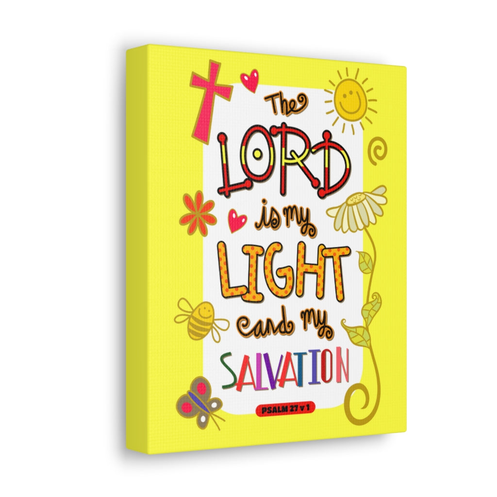 Scripture Walls Lord Light Salvation Psalm 27:1 Bible Verse Canvas Christian Wall Art Ready to Hang Unframed-Express Your Love Gifts