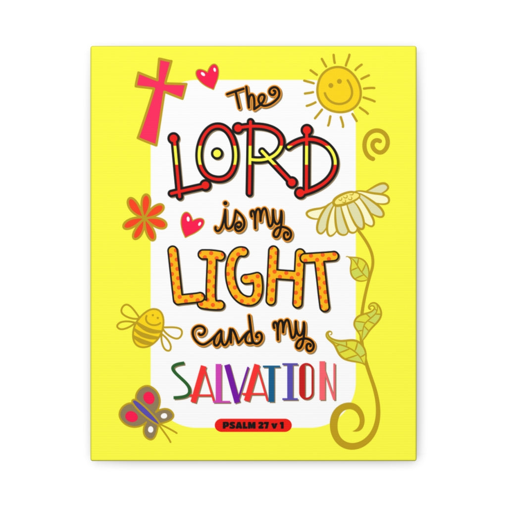 Scripture Walls Lord Light Salvation Psalm 27:1 Bible Verse Canvas Christian Wall Art Ready to Hang Unframed-Express Your Love Gifts