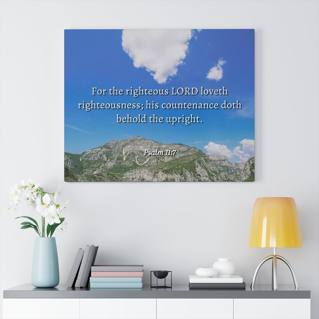 Scripture Walls Lord Loves Righteousness Psalm 11:7 Bible Verse Canvas Christian Wall Art Ready to Hang Unframed-Express Your Love Gifts