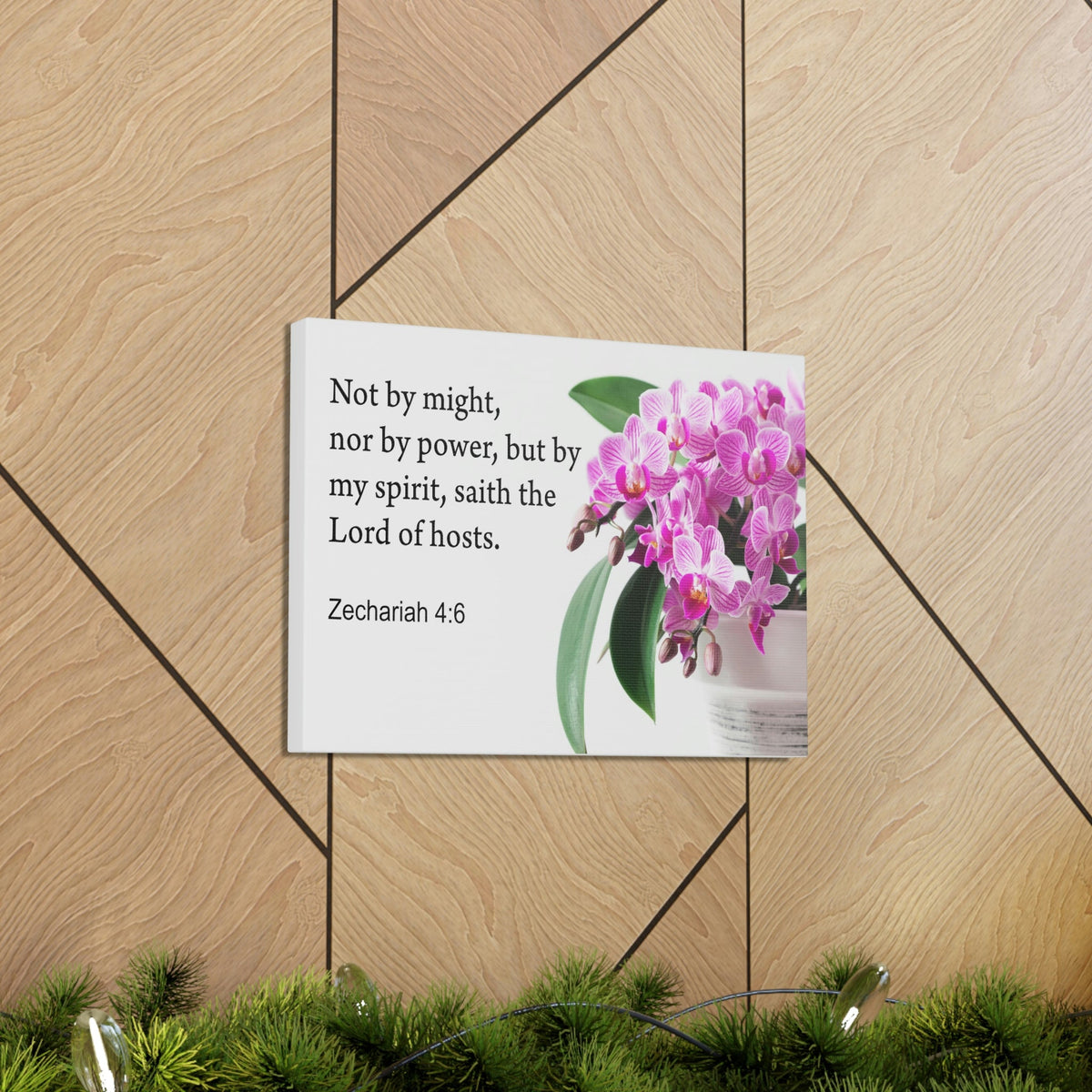 Scripture Walls Lord of Hosts Zechariah 4:6 Bible Verse Canvas Christian Wall Art Ready to Hang Unframed-Express Your Love Gifts
