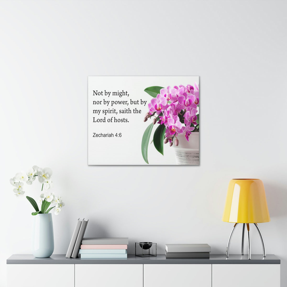 Scripture Walls Lord of Hosts Zechariah 4:6 Bible Verse Canvas Christian Wall Art Ready to Hang Unframed-Express Your Love Gifts