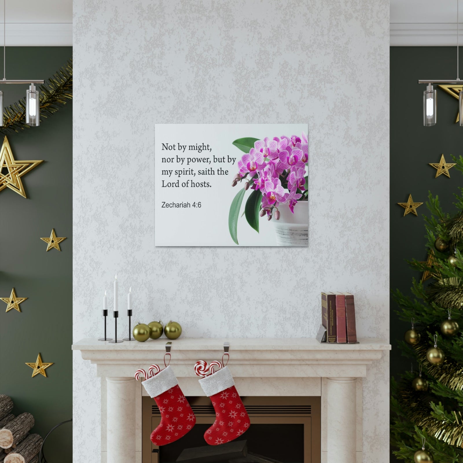 Scripture Walls Lord of Hosts Zechariah 4:6 Bible Verse Canvas Christian Wall Art Ready to Hang Unframed-Express Your Love Gifts