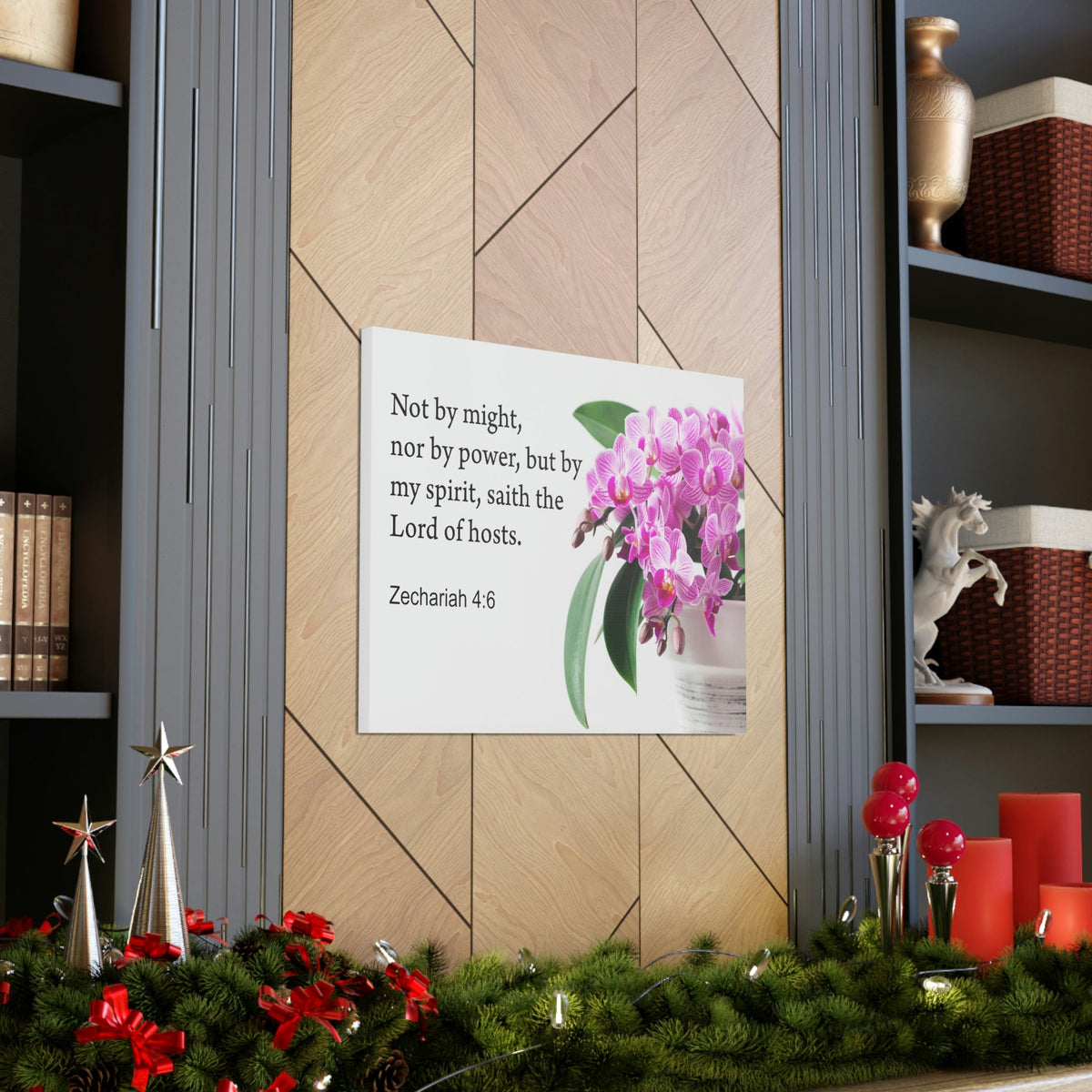 Scripture Walls Lord of Hosts Zechariah 4:6 Bible Verse Canvas Christian Wall Art Ready to Hang Unframed-Express Your Love Gifts