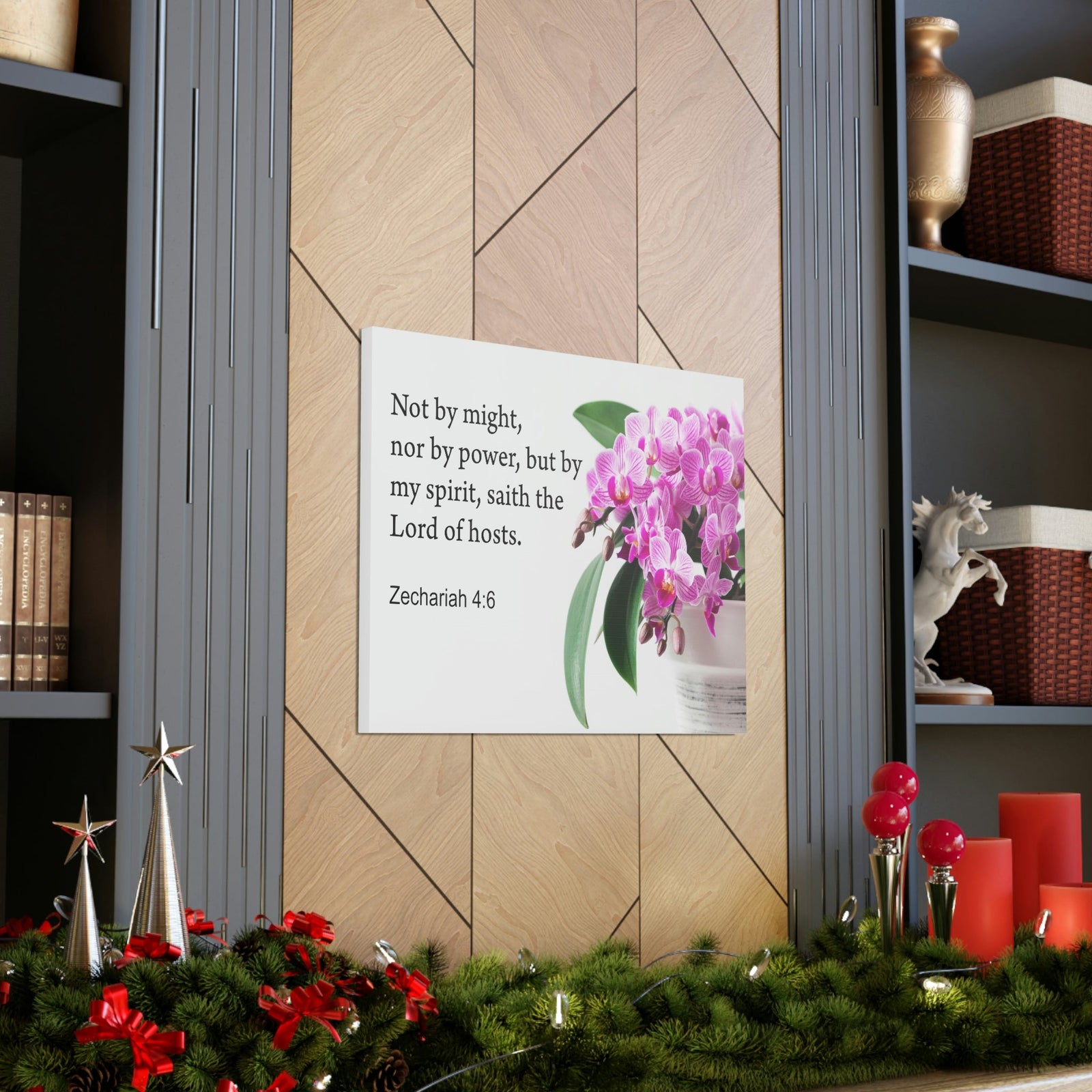 Scripture Walls Lord of Hosts Zechariah 4:6 Bible Verse Canvas Christian Wall Art Ready to Hang Unframed-Express Your Love Gifts