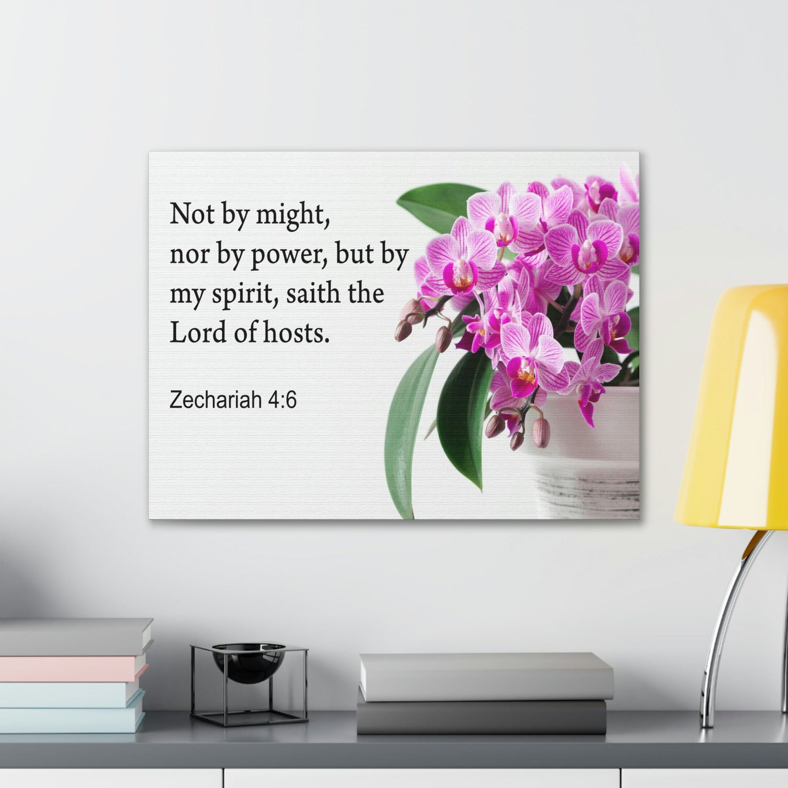 Scripture Walls Lord of Hosts Zechariah 4:6 Bible Verse Canvas Christian Wall Art Ready to Hang Unframed-Express Your Love Gifts