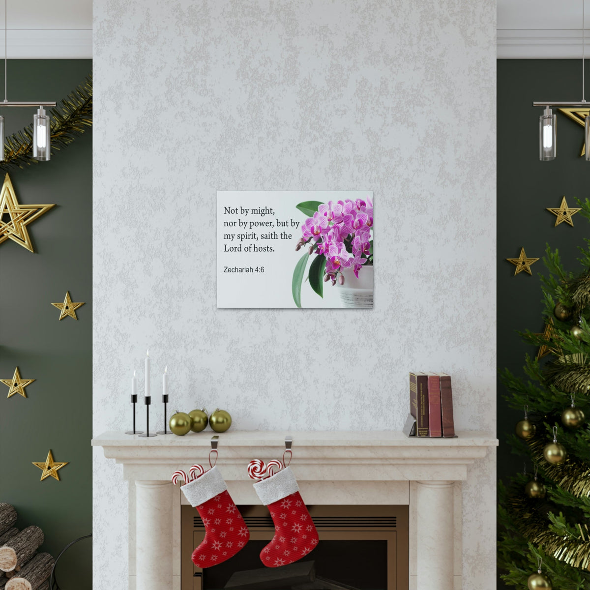 Scripture Walls Lord of Hosts Zechariah 4:6 Bible Verse Canvas Christian Wall Art Ready to Hang Unframed-Express Your Love Gifts