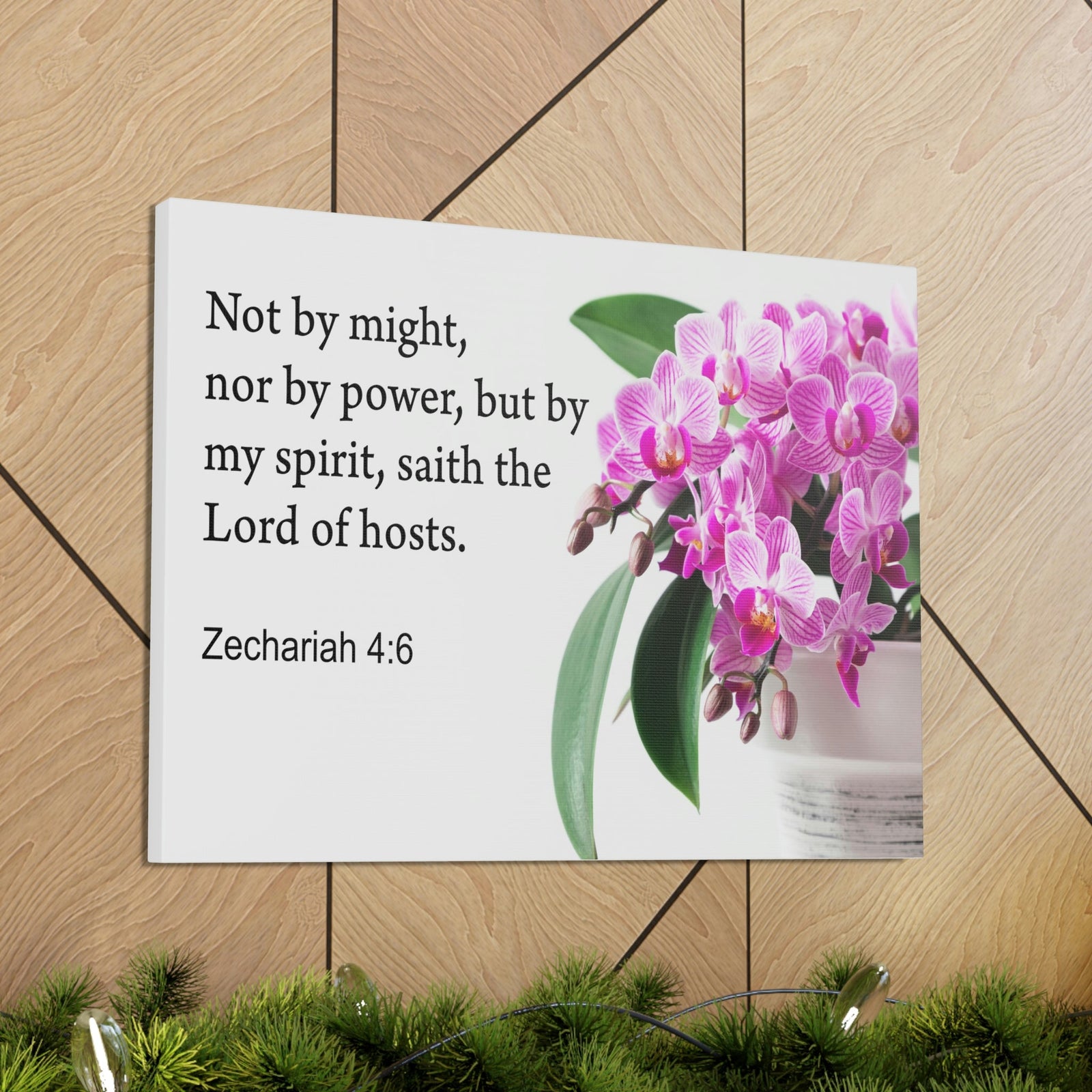 Scripture Walls Lord of Hosts Zechariah 4:6 Bible Verse Canvas Christian Wall Art Ready to Hang Unframed-Express Your Love Gifts